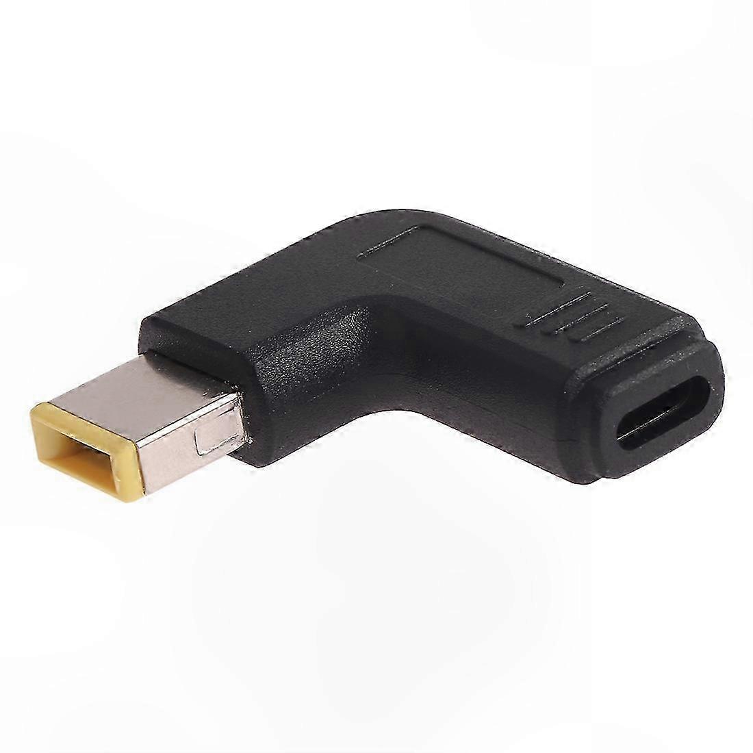 90° USB-C Female to Square Male Elbow Adapter for Laptops