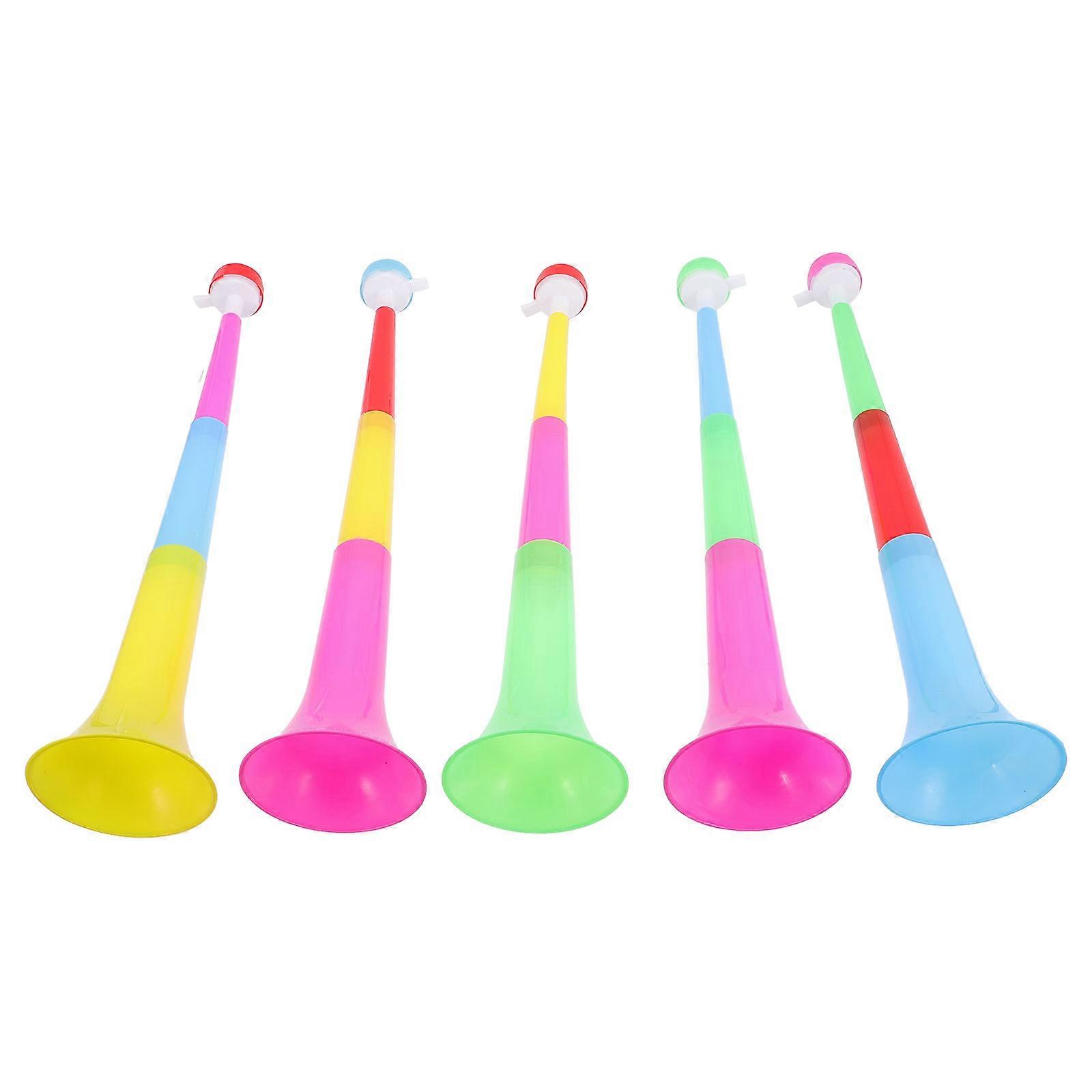 Toy Stadium Horns Plastic for Parties Assorted Color Cheering Prop 5Pcs