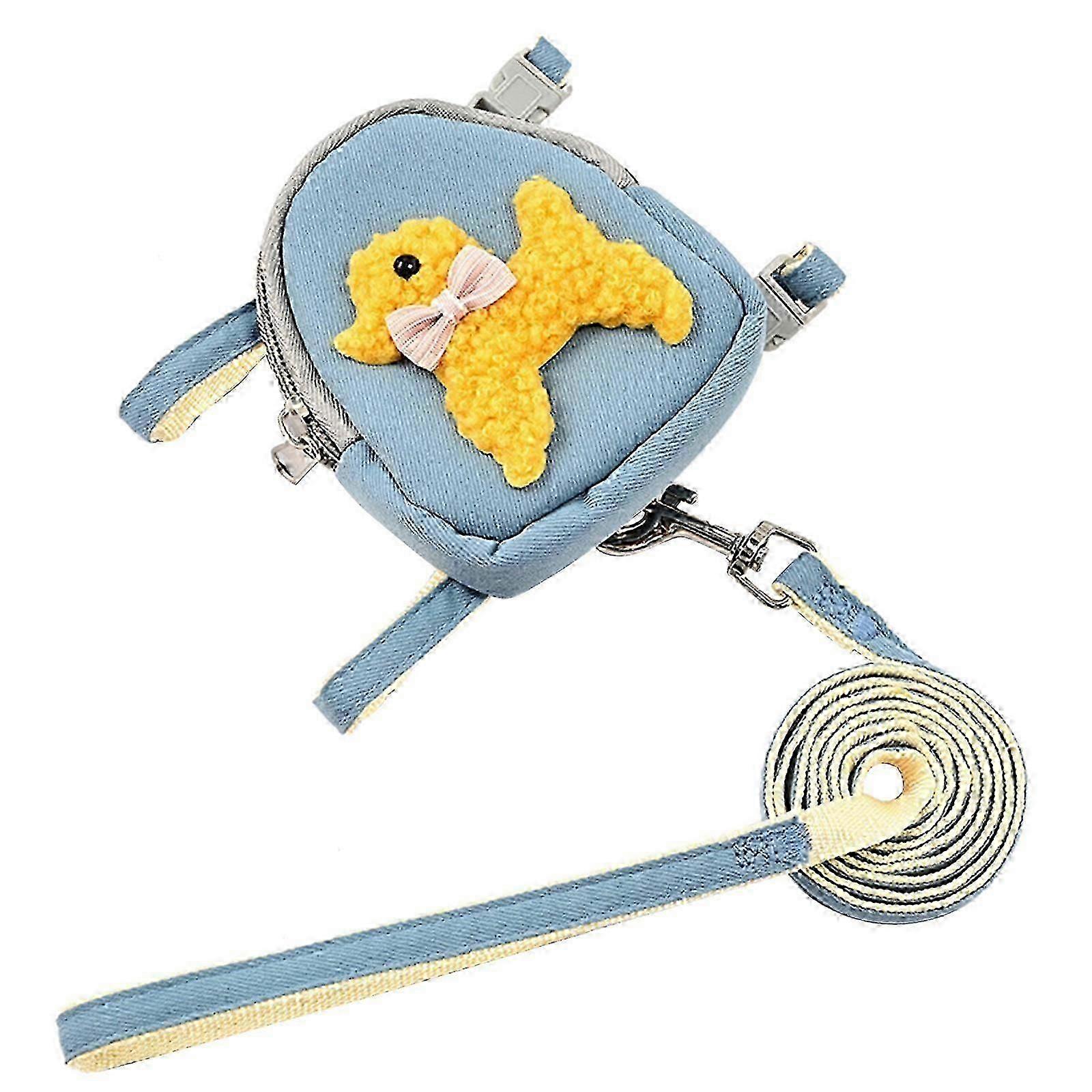 Dog Harness Backpack Dog Backpack Harness with Leash Cat Harness Puppy Harness Backpack Dog Harness and Leash no pulls Blue S
