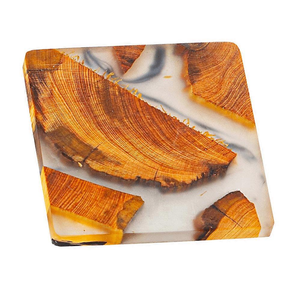 Wooden Coaster for Heat Insulation with 1Pcs Creative Resin Teacup Mat