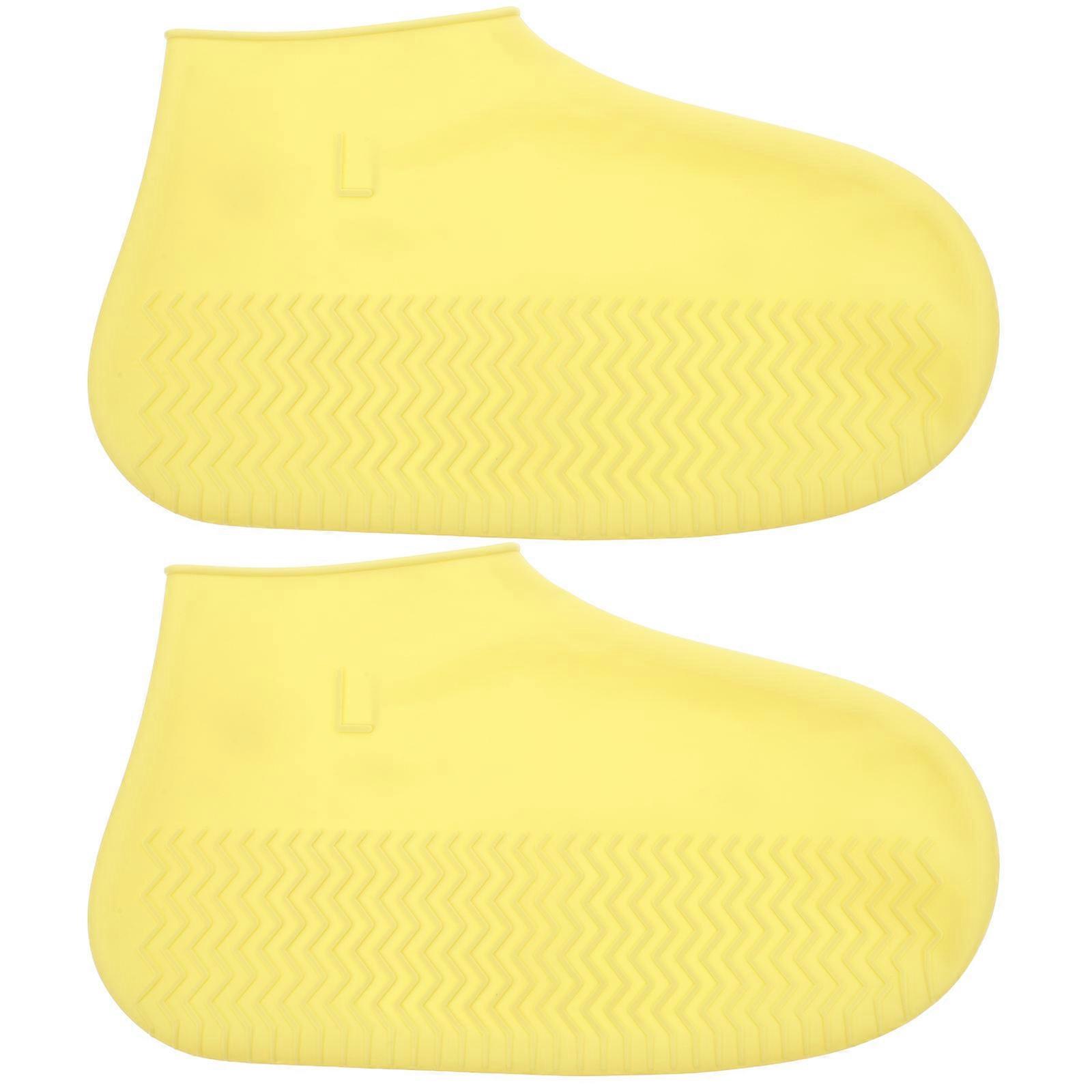 1 Pair Splashproof Shoe Covers For Men And Women Anti-Skid Rain Boot Covers For Outdoor Use Reusable Thickened Rain Shoe Protectors Size L