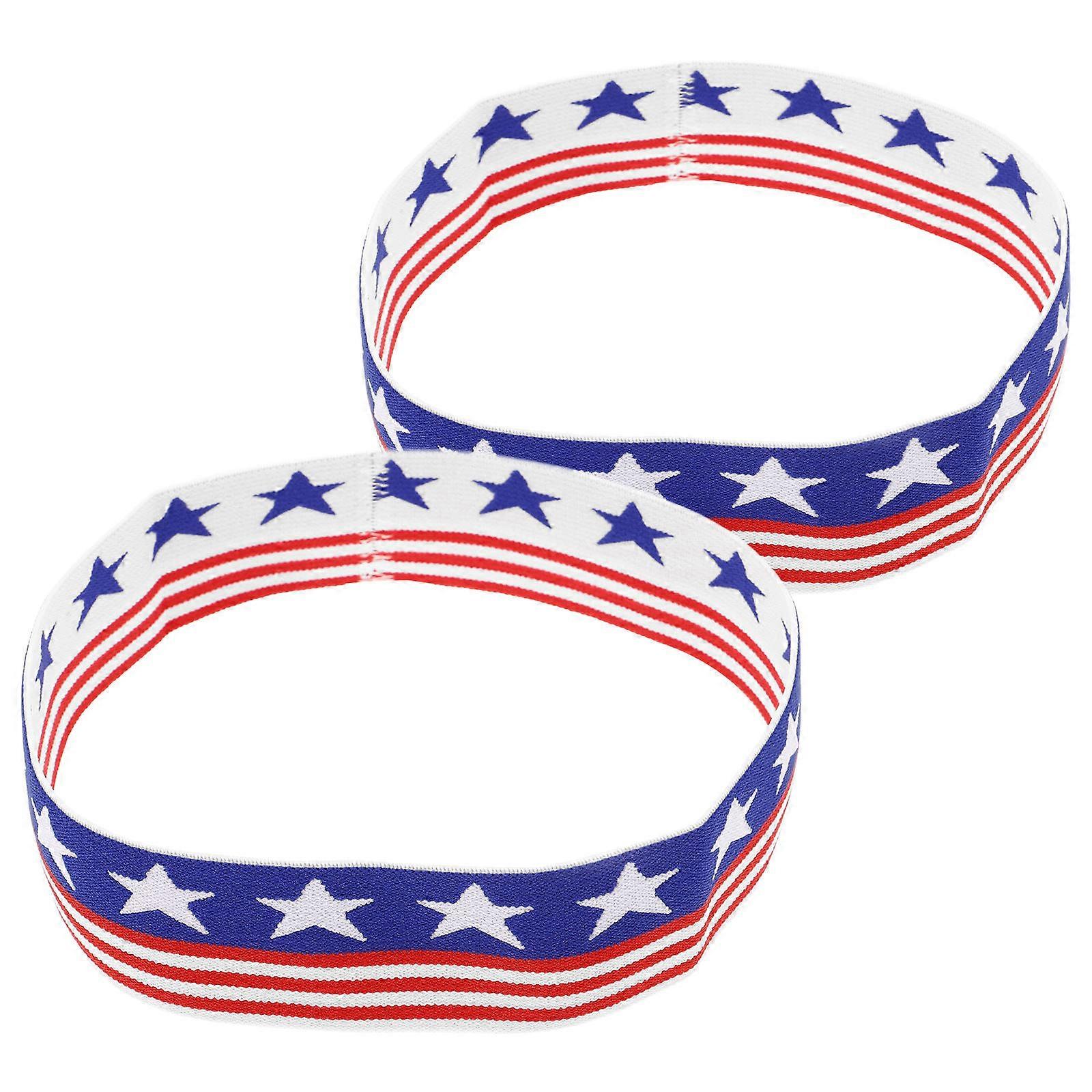 Sports Headband Stretch Flag Headband for Running 2Pcs with Non Slip Design