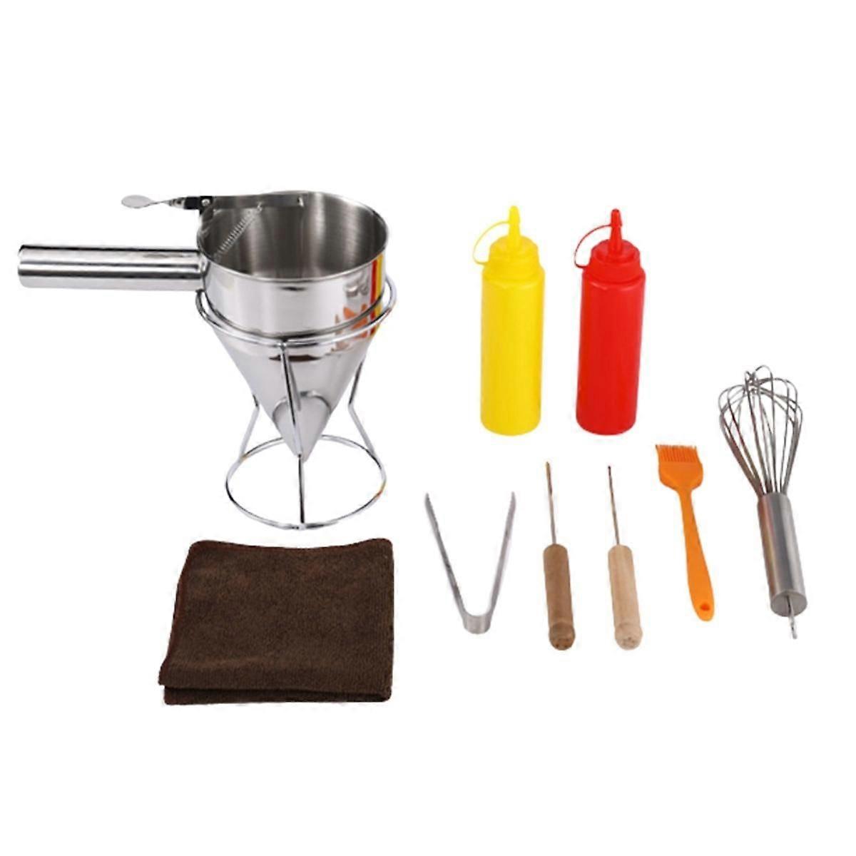 10 PCS Octopus Ball Liquid Funnel Set Cooking Funnel with Handle Spice Octopus Ball Tool with Rack