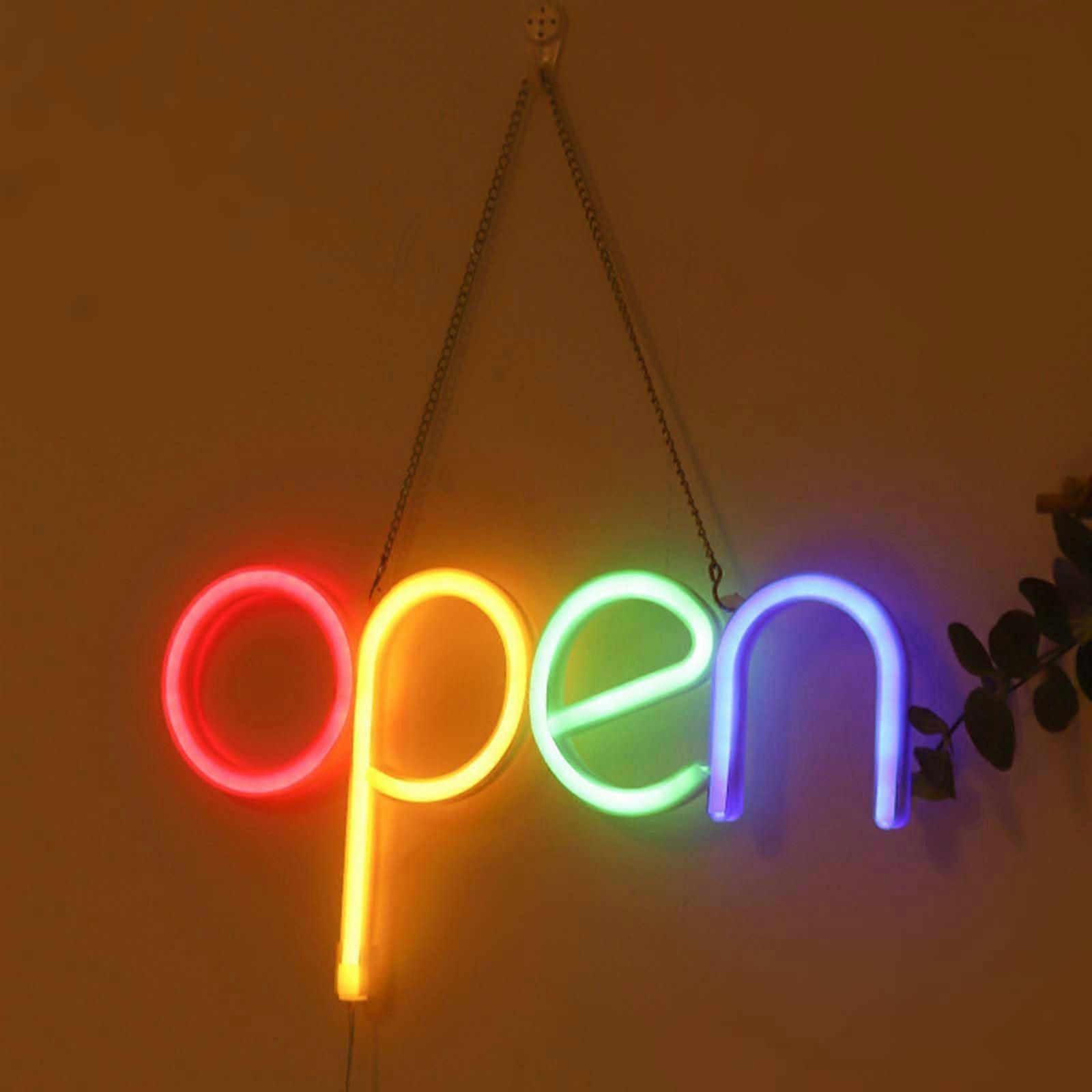Led Open Sign 13.8 X 7.3 Inches With Rope For Hanging On Door Or Window Store Sign 4 Color Options