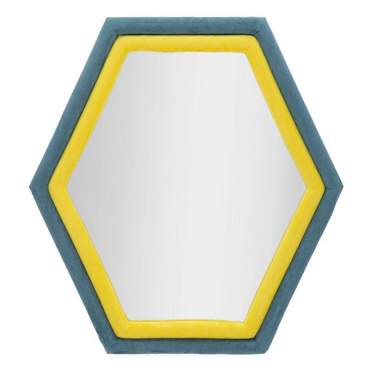 Specchio con Cornice Esagono, Multicolore, MDF, 75x4x80 cm