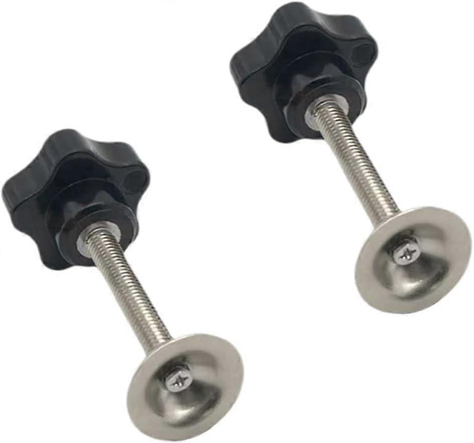 Set of 2 star-shaped threaded knobs, black plastic handle, T-shaped clamping knobs for clamping projects (M8 x 70 mm)