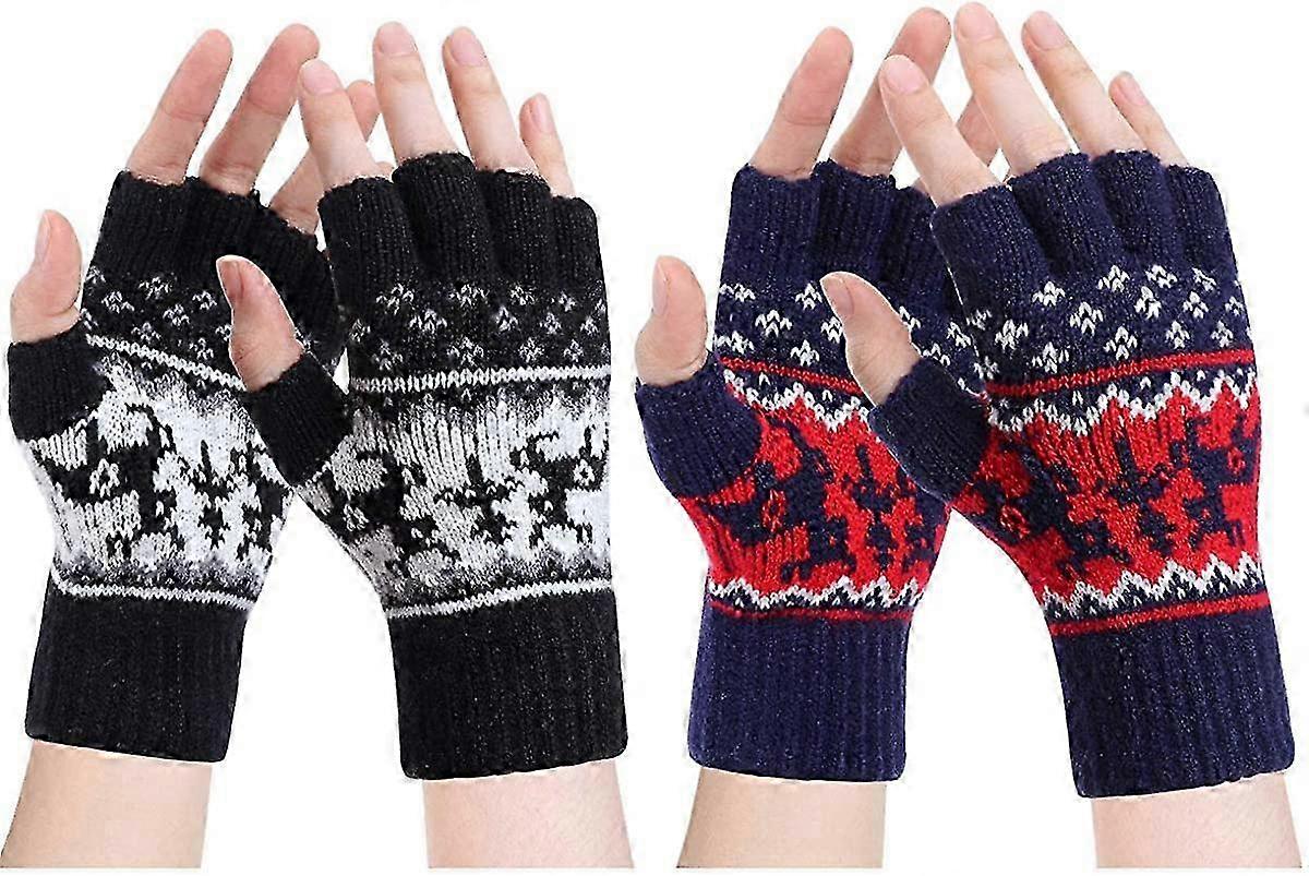 Fingerless Gloves - Womens Winter Warm Gloves Cold Weather Windproof