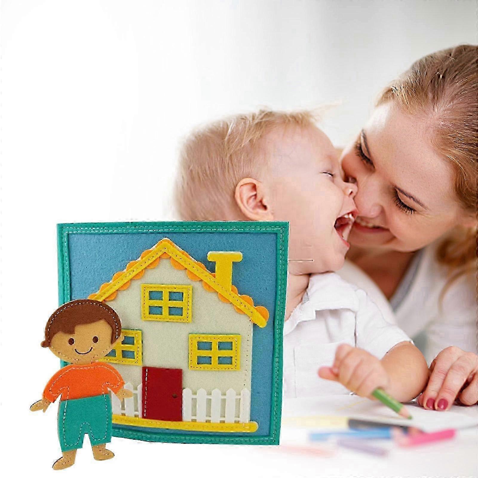 Cartoon Learning Book for Toddler Felt Quiet Books Early Learning Development Activity Book Interactive Educational Toy