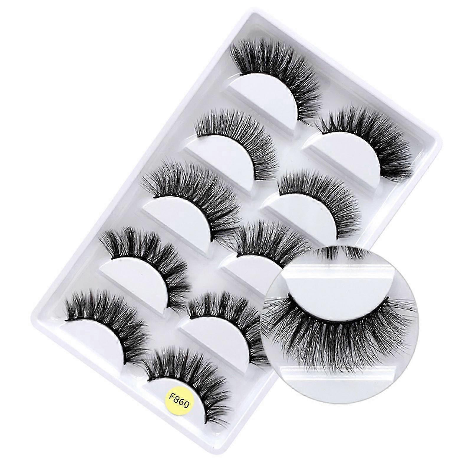 2025 Natural Thick False Eyelashes 5 Pairs Of Mixed Eyelashes Imitation Mink Eyelashes Pure Artificial False Eyelashes