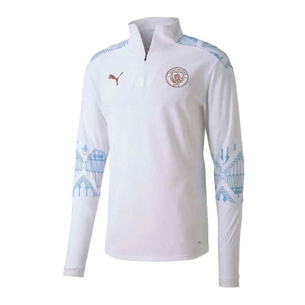 2020-2021 Man City Stadium 1/4 Zip Top (White)