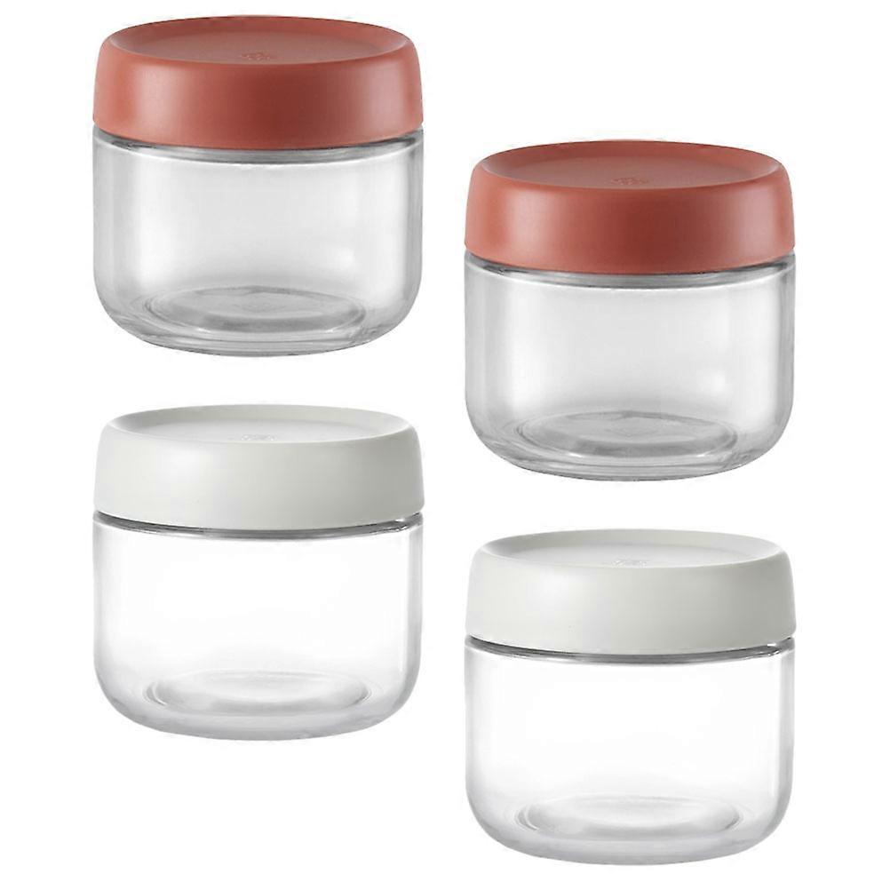 Glass Food Container Sealed Jar for Storage 4Pcs Transparent Jars