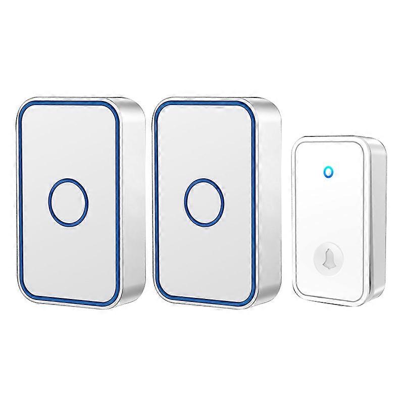 CACAZI FA78 Smart Wireless Doorbells Set with Transmitter/2 Receiver Self-Generating Home Doorbell