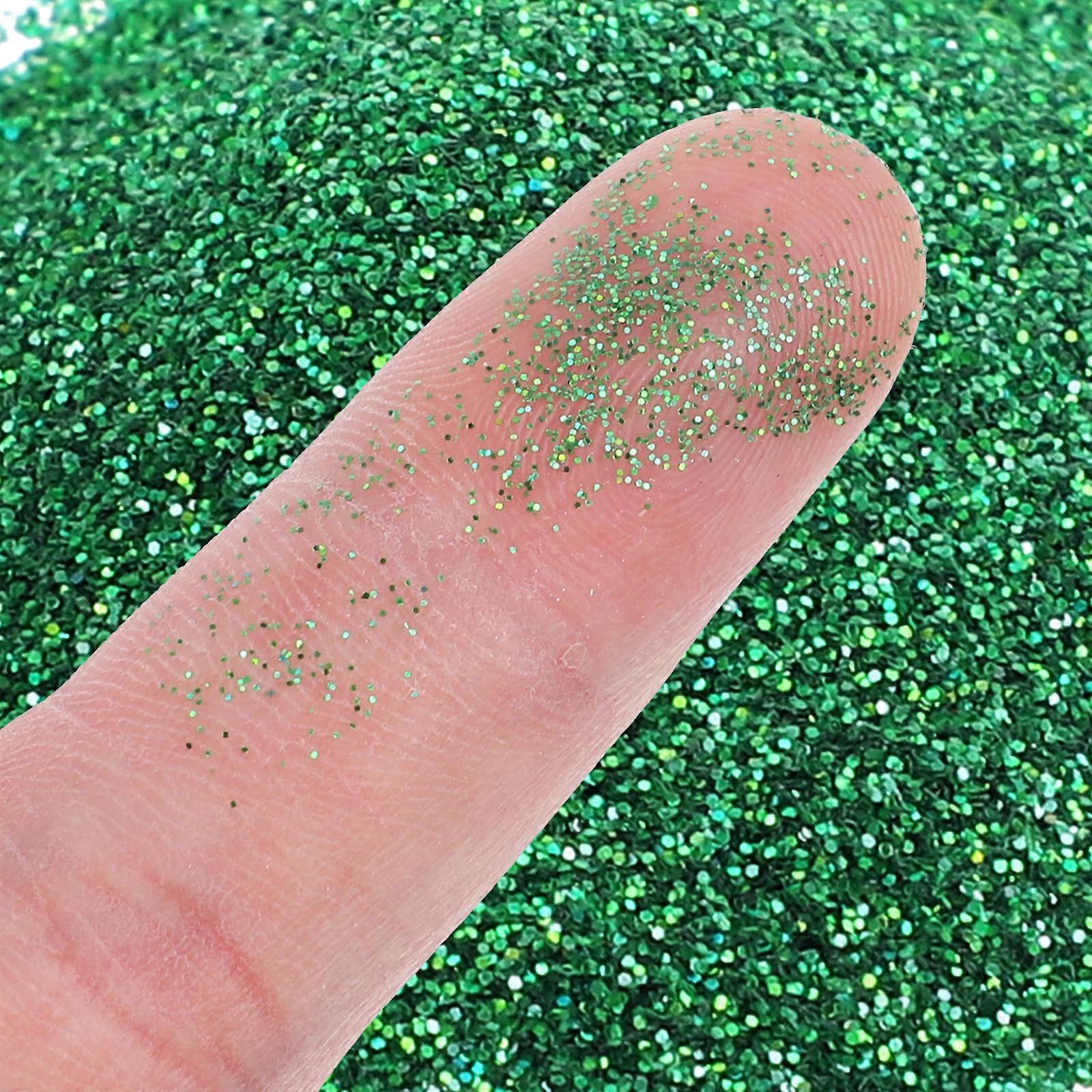 Reflective Glitter Powder Green Epoxy Resin Crafts Pet Material for Body Art 1Set