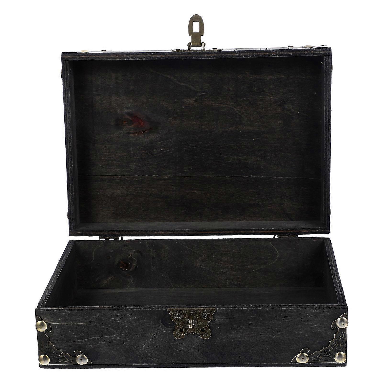 Wooden Trinket Box with Lock for Jewelry Storage 3Pcs Set