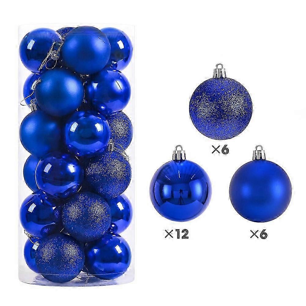 24Pcs / Set Christmas Tree Hanging Pendants 6cm Balls ABS Plastic Party Decorations