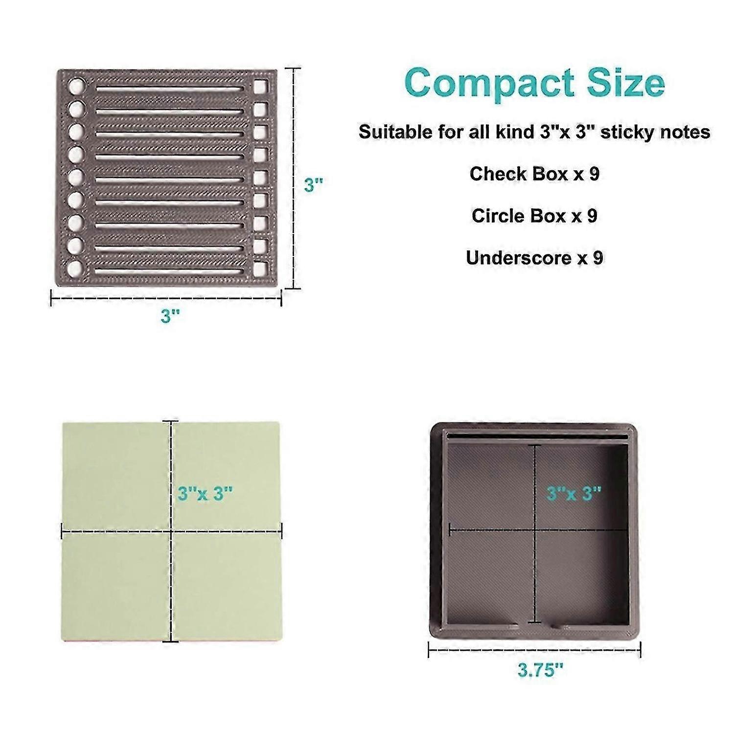 Sticky Note Holder with Stencil, Sticky Note Dispenser Compatible with Note, Note Organizer for Note