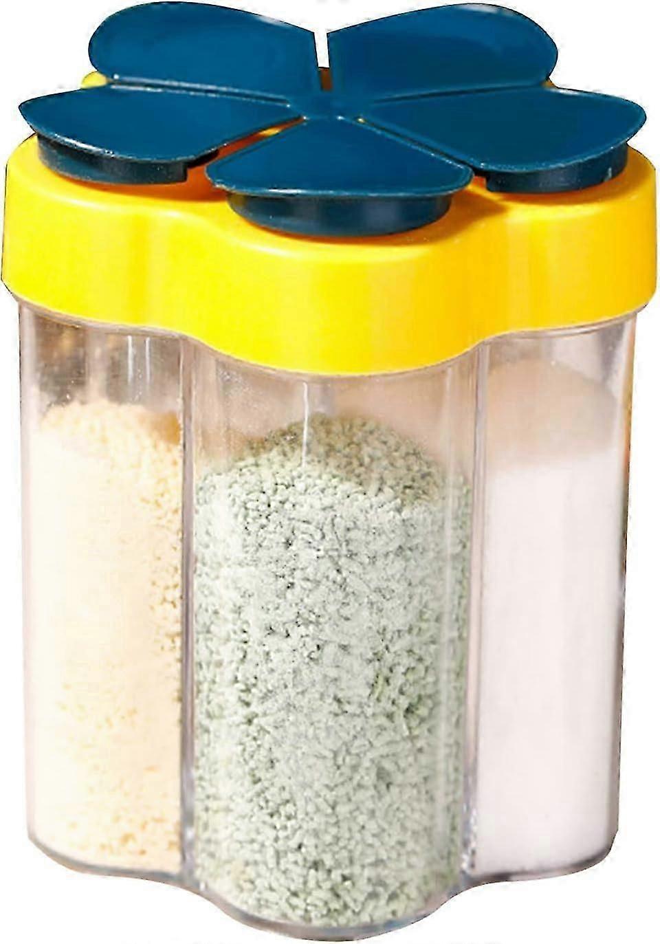 Five in One Seasoning Bottle with Label Sealed Proof Flip Lid Seasoning Jar Kitchen Seasoning Jar Barbecue Seasoning Jar (C, One Size)