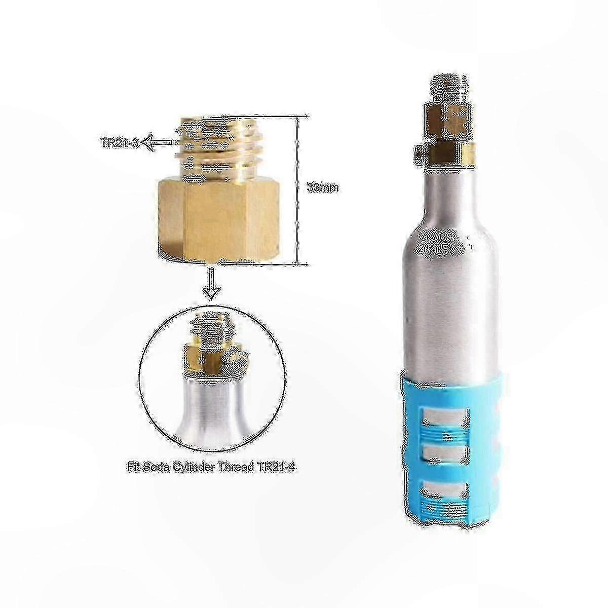 Soda Cylinder Adapter for Quooker Cube Tank TR21-4/TR21-3 - Female to Male Connection Thread