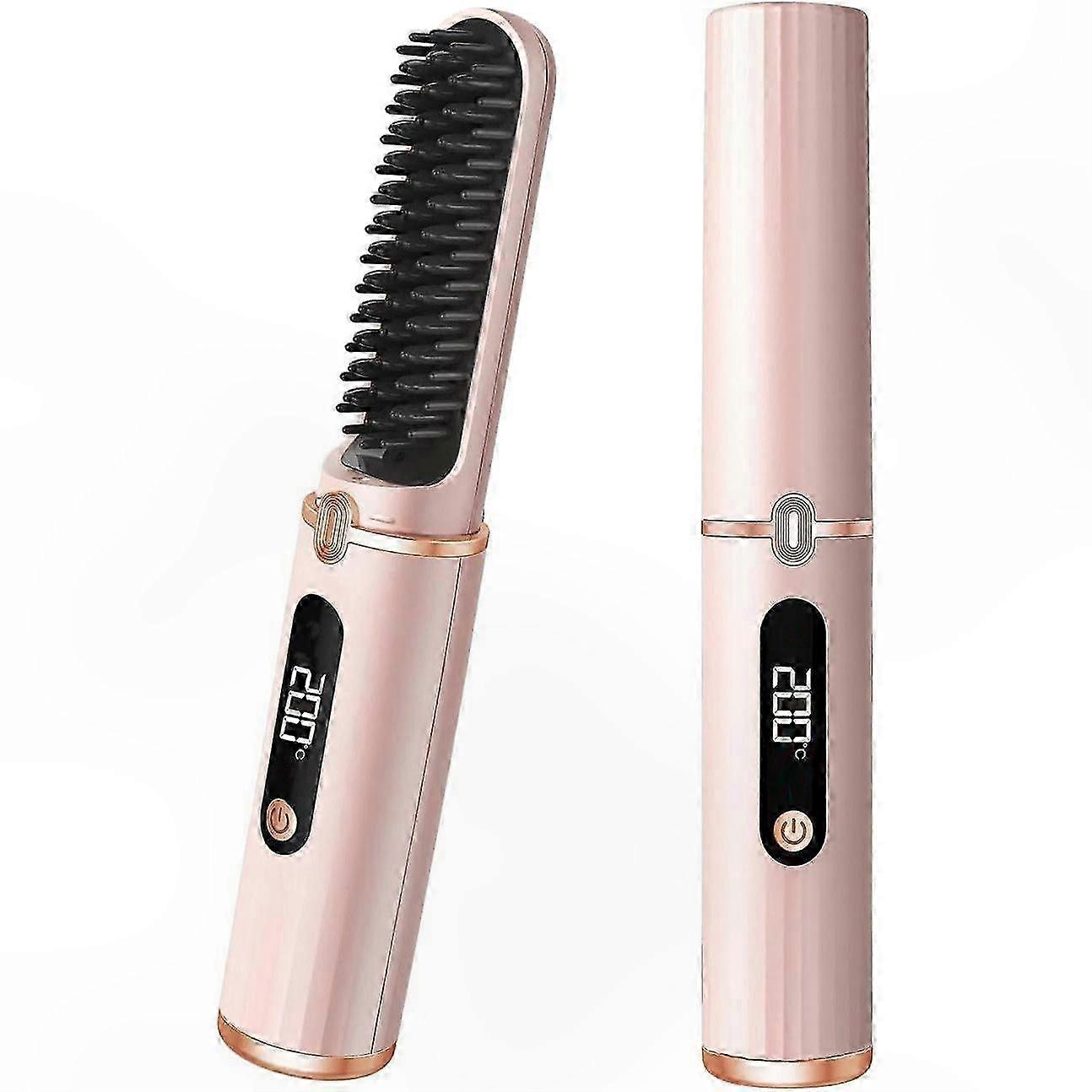Wireless Hair Straightening Brush, Portable Styling Tool for Effortless Smoothing and Straightening