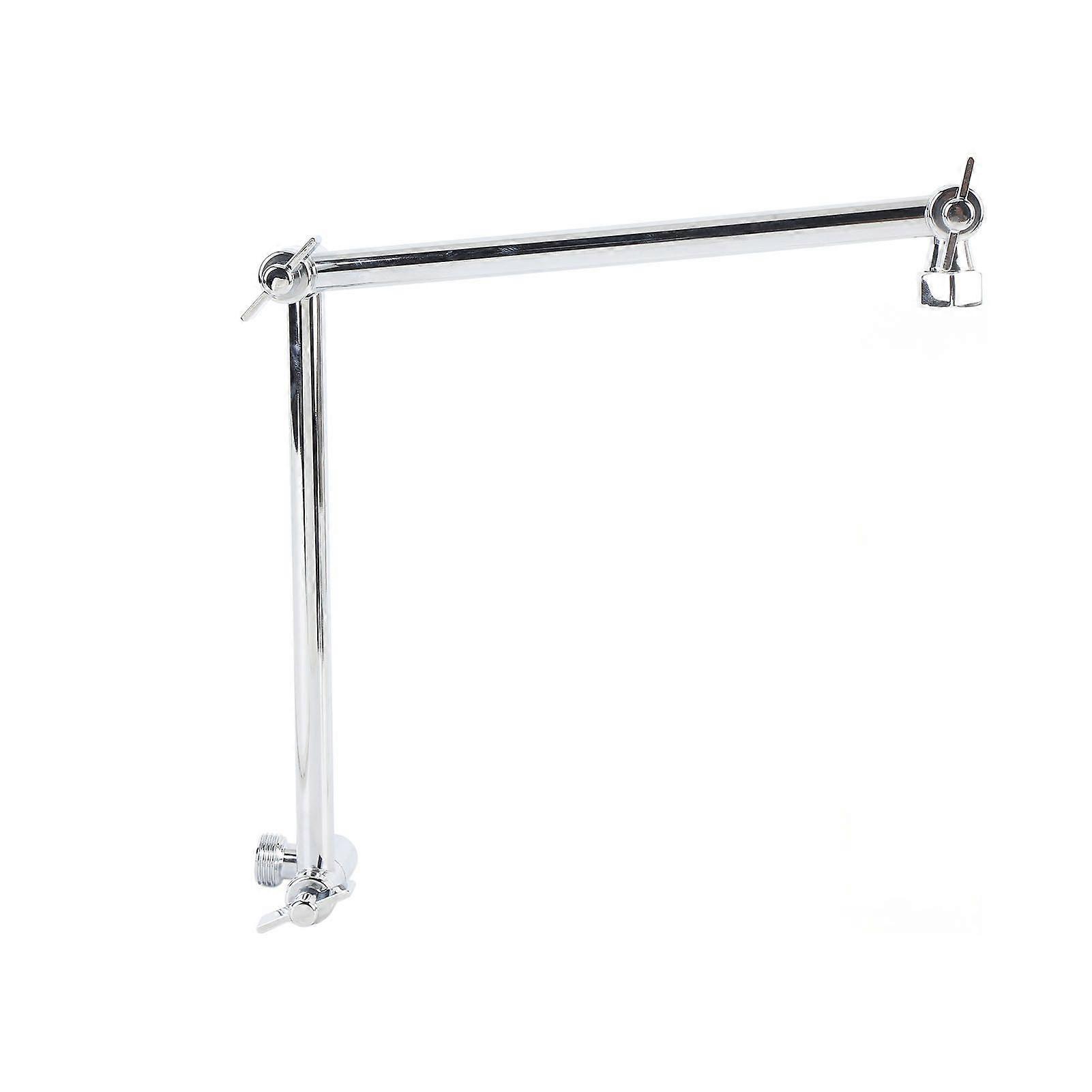 18in Shower Extension Arm Shower Head Extender Adjustable Angle Height Adjustable for US Standard Rain Handheld Shower Head Chrome Plated