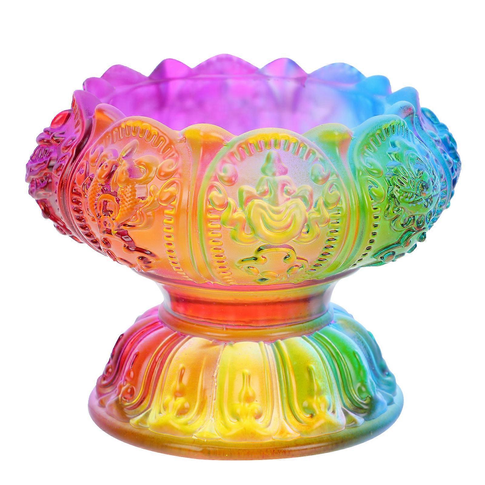 Colored Glaze Butter Lamp Holder Creative Candle Stick for Decoration Use