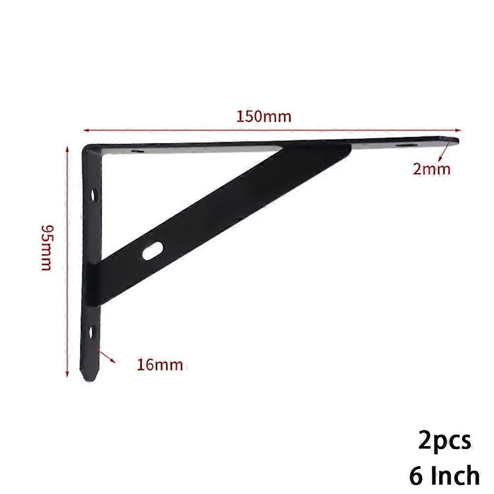 Gerich Shelf Brackets, 2 Pcs Metal Shelf Bracket L Shape Thickened Corner Brace Shelf Right Angle Bracket Black