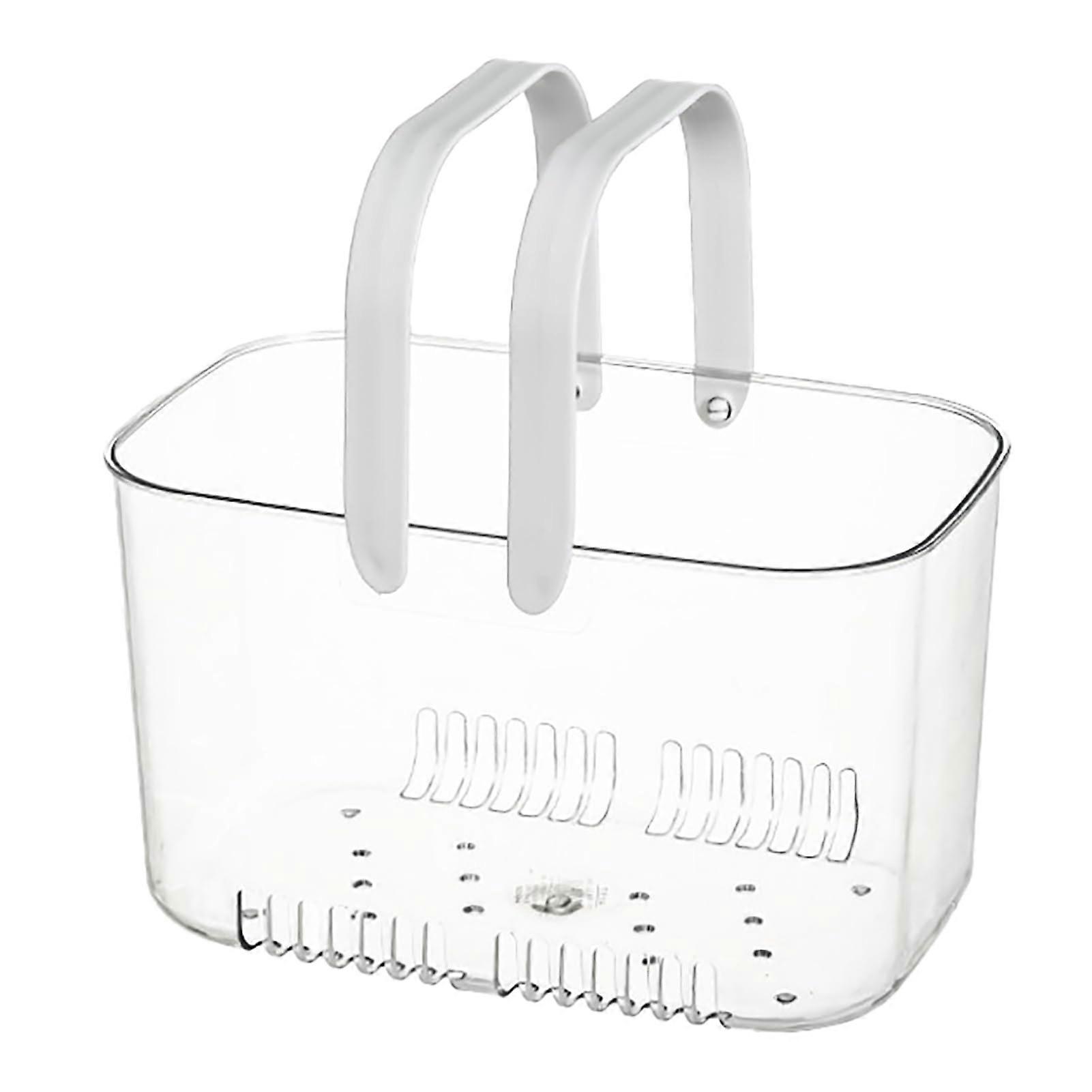 Shower Caddy, Large Transparent Portable Storage Basket with Handle for Bathroom, Kitchen, College Dorm, Garage Use