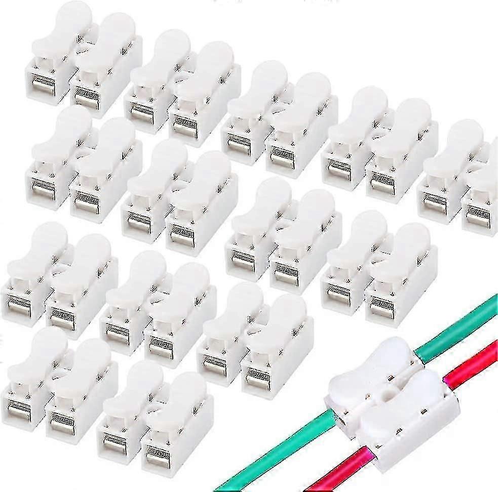 Conectores de fio de mola de 100 pcs - Conectores de cabo Ch-2, Bloco de conectores de terminais de fiação elétrica, Conectores de fio de cabo elétrico