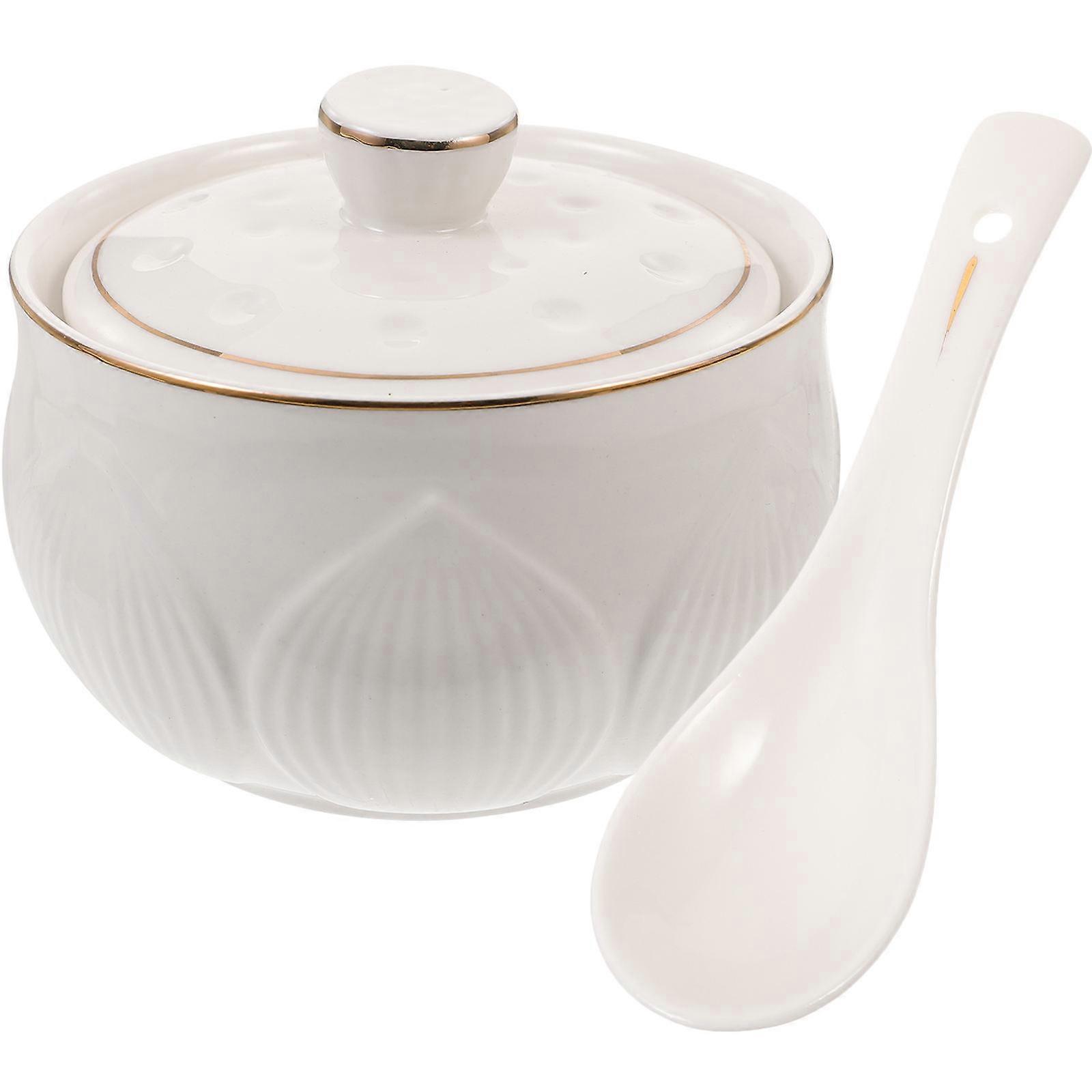 Small Soup Stew Pot Versatile For Water Bath Cooking Households White Color 1 Set