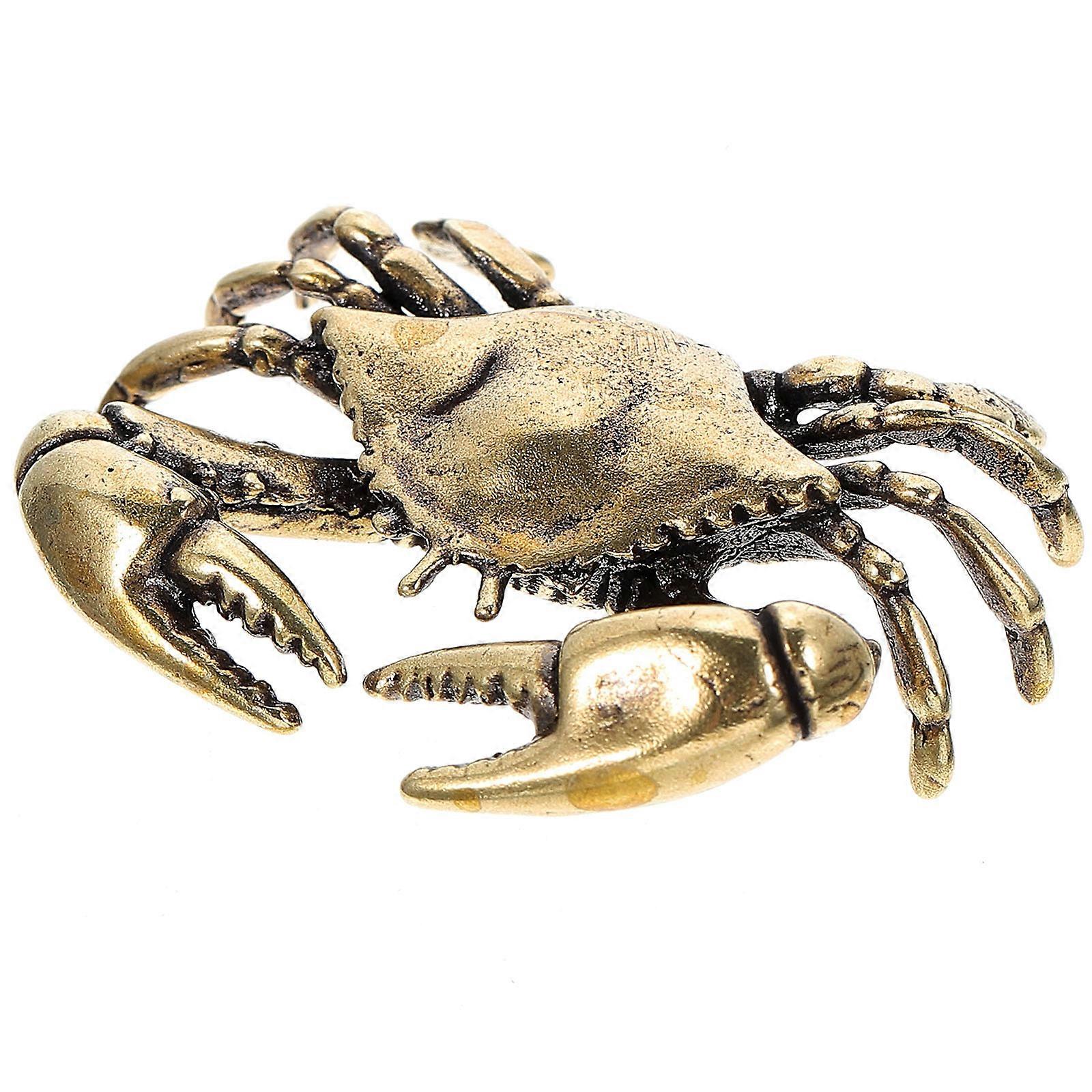 Crab Decor Brass Crab Ornament for Decor 2Pcs Retro Desktop