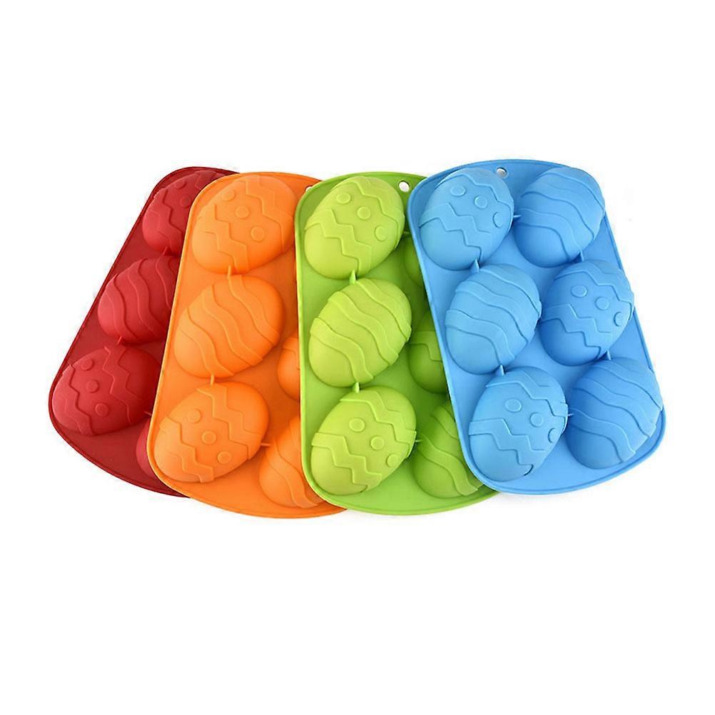 Cake Molds for Easter Silicone Easter Egg Cake Pan for Baking 6-Egg Red