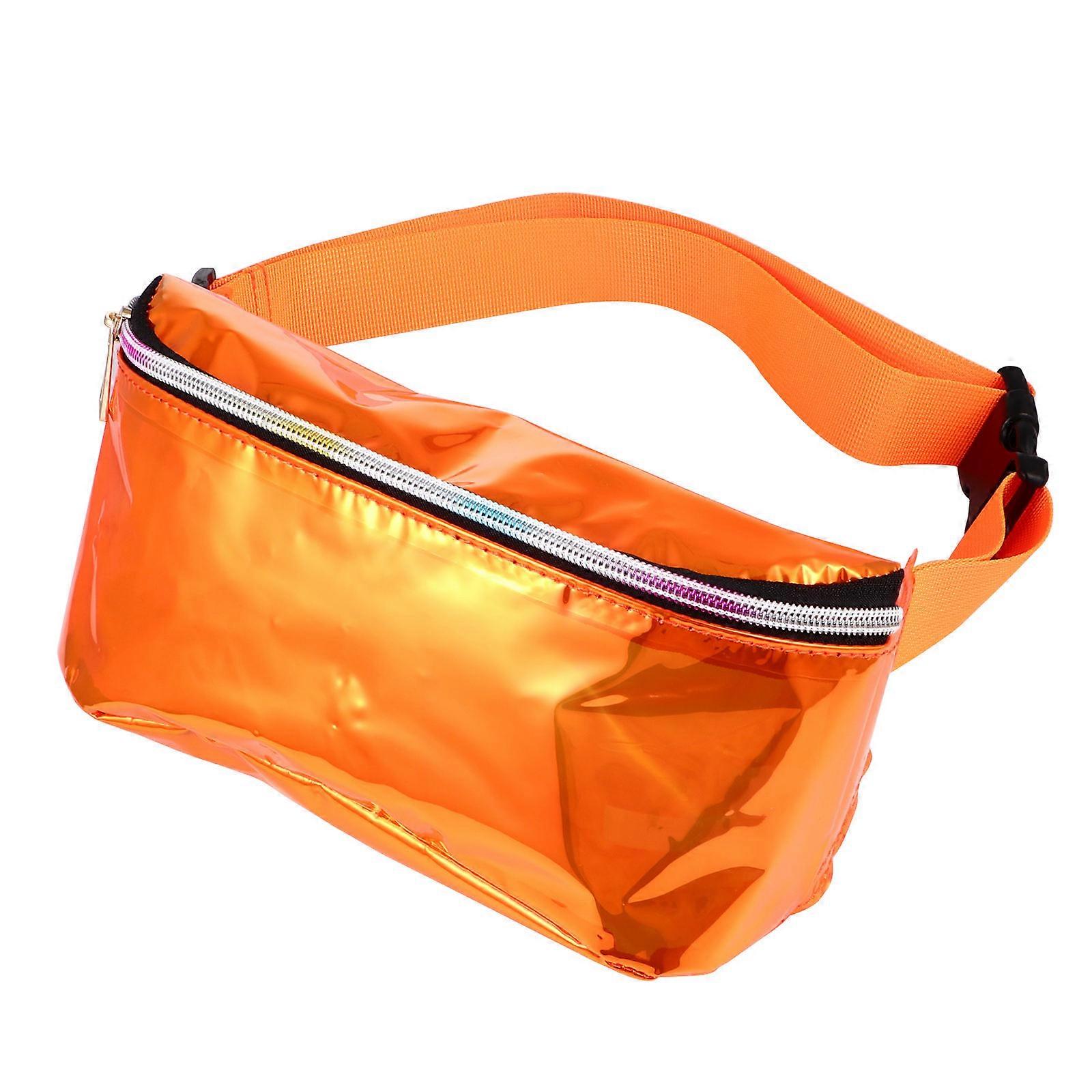 Transparent Waist Bag Women Chest Bag for Storage 1Pcs Orange PVC Material