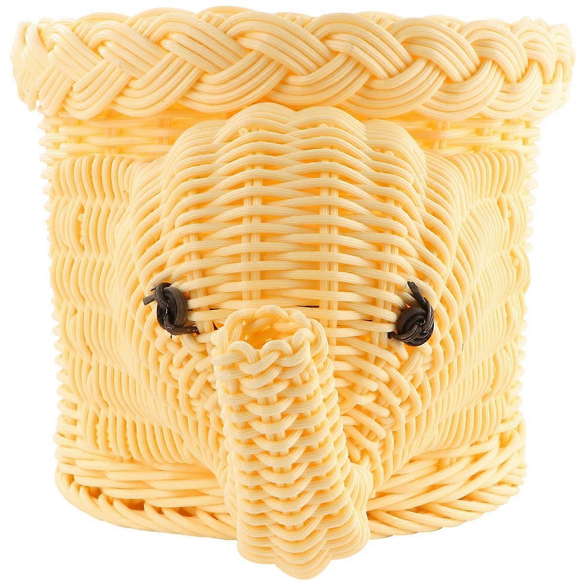 Desktop Organizer Woven Snack Basket Elephant Shape for Home 2Pcs
