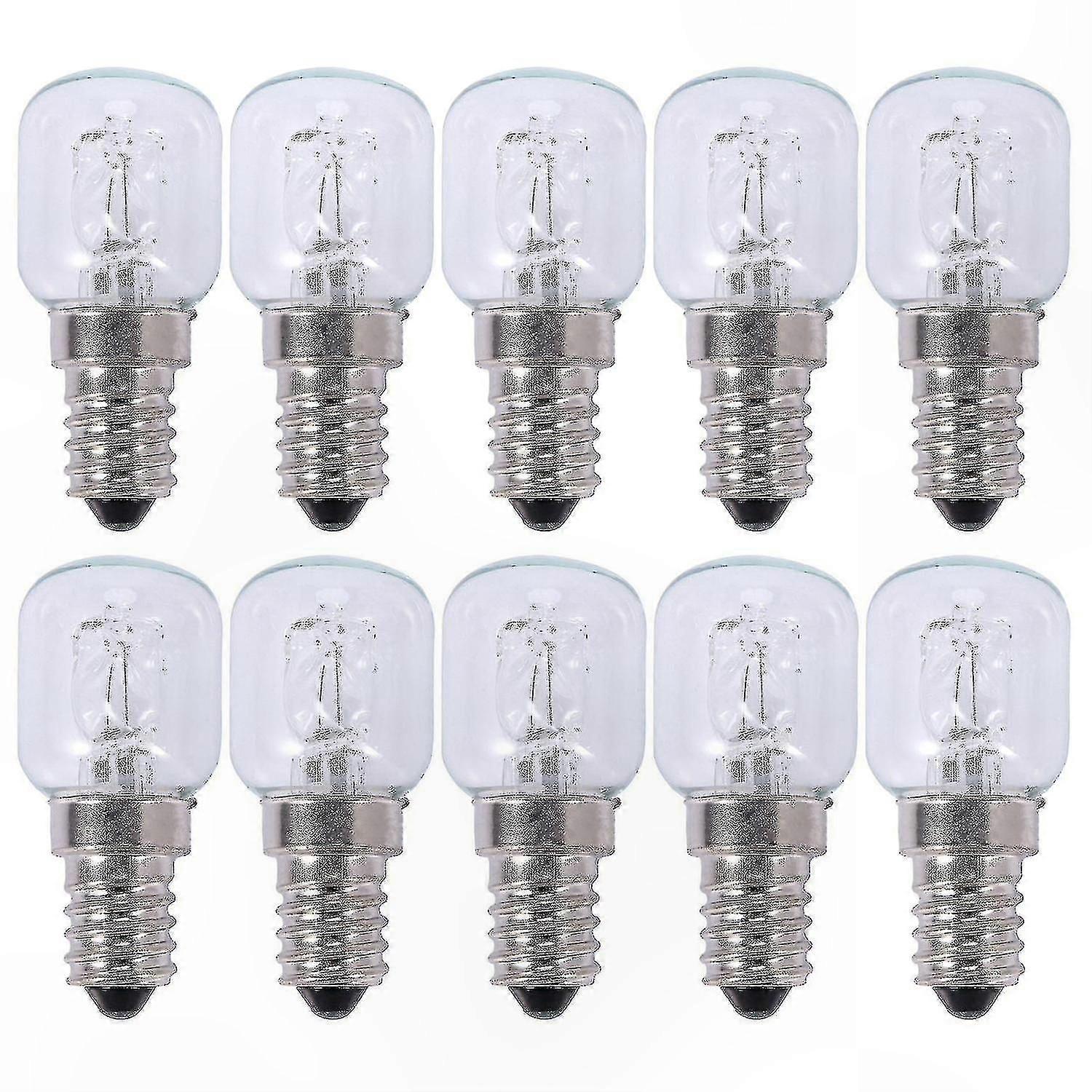 10-Pack E14 Halogen Bulb, 25W High Temp 500C Globe Style Replacement Lamp