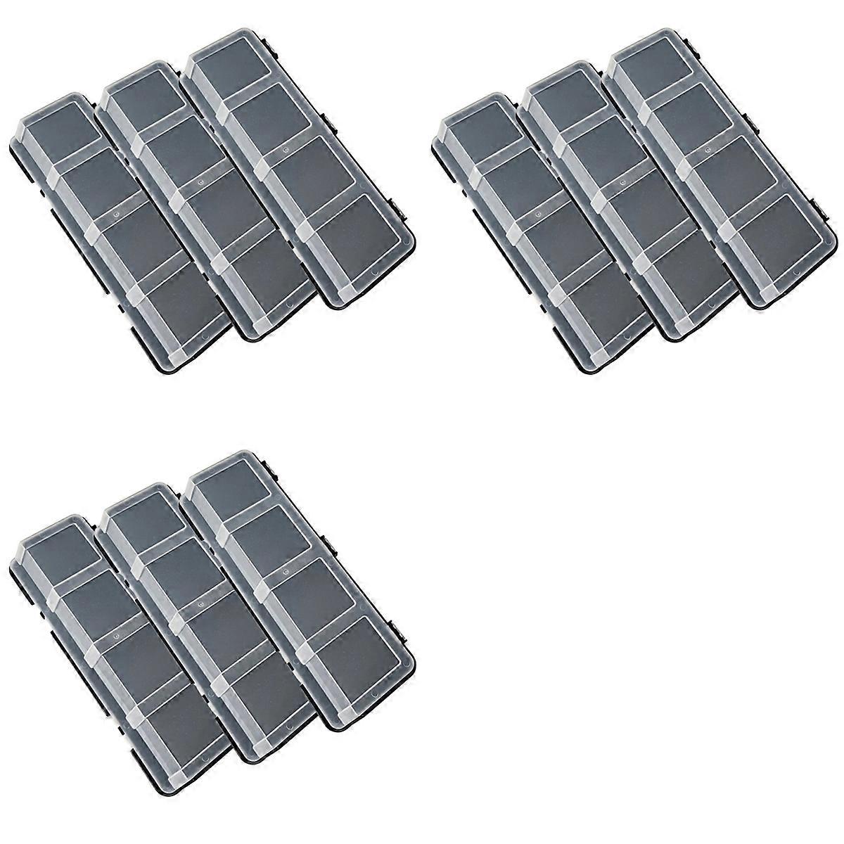 9Pcs Parts Storage Box Plastic Screw Organizer Box with 4 Compartment Tool Part Container Bin with L