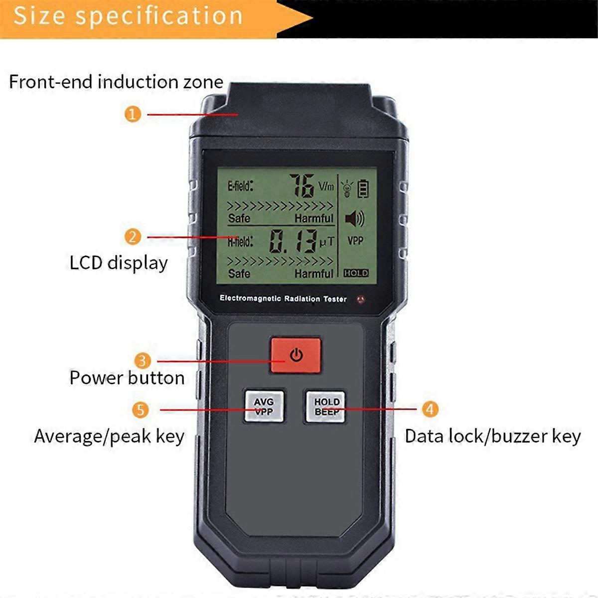 ET825 Electromagnetic Radiation Detector with Battery