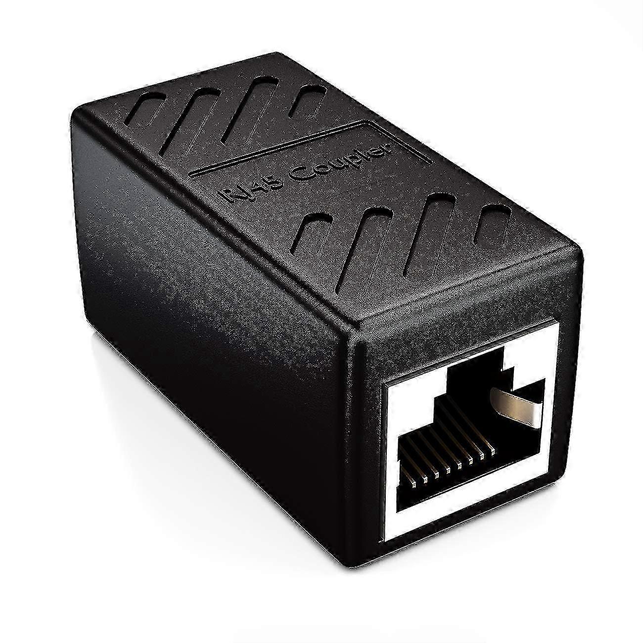 1x Cat6 Coupler Cable Connector Network Cables Patch Cable Ethernet Cable Shielded Modular Adapter 2x Female Jack Rj45 Dsl Lan Black