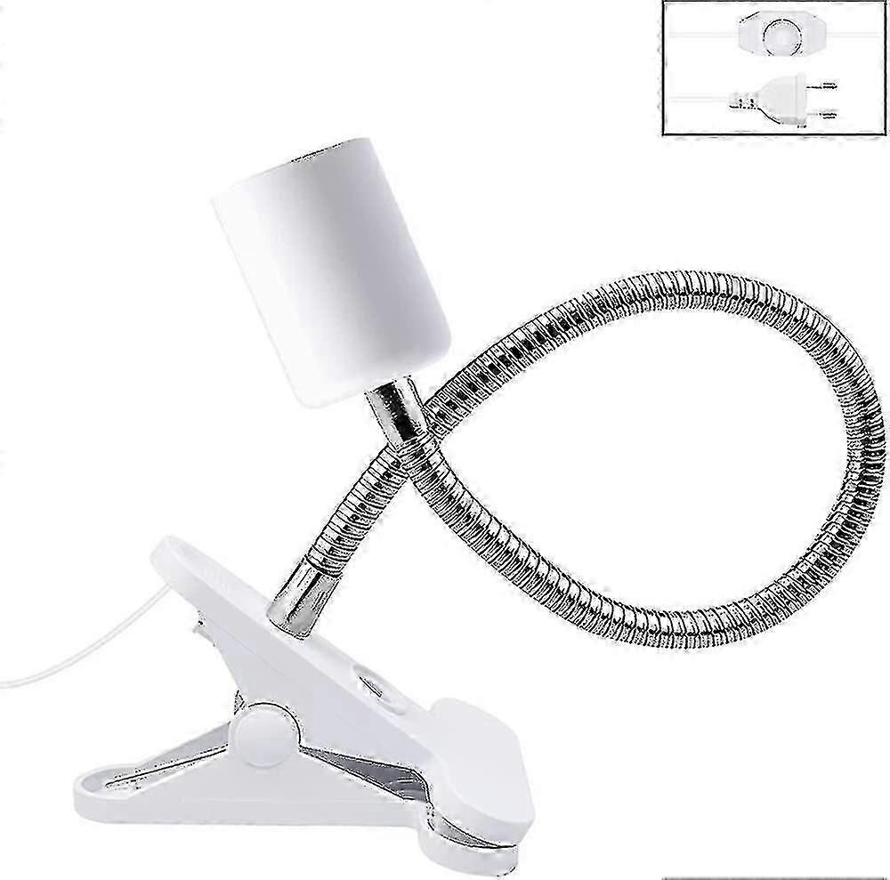 E27 Clip-on Lamp Holder With Tortoise Switch, Flexible E27 Ceramic Socket For Warm Lamp, Uv Lamp, Plant Lamp, Adjustable Temperature (without Bulb)