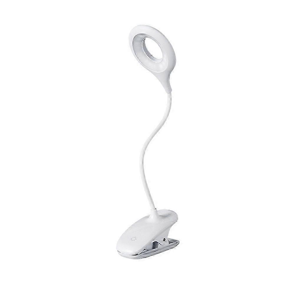 Circular Clip Small Table Lamp Rechargeable Bedside Lamp 3 Modes Dimmable Reading Night Light LED Desk Lamp