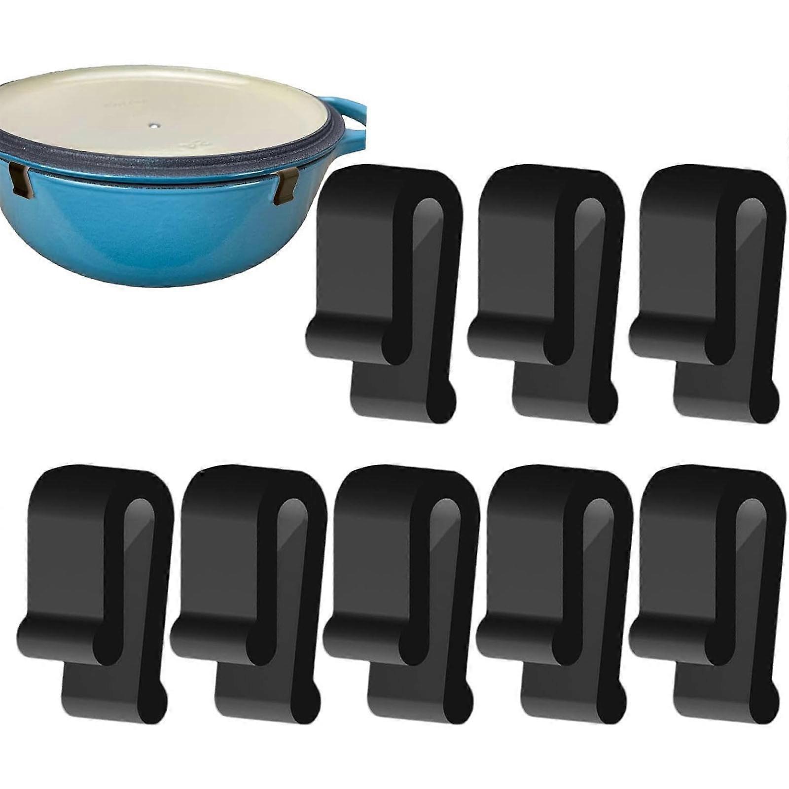 8 PCS Oven Lid Protector Clips, Pan Protectors for Stacking, Dutch Oven Lid Clips, Flexible Cookware Bumper Clips Set, compatible with standard pots