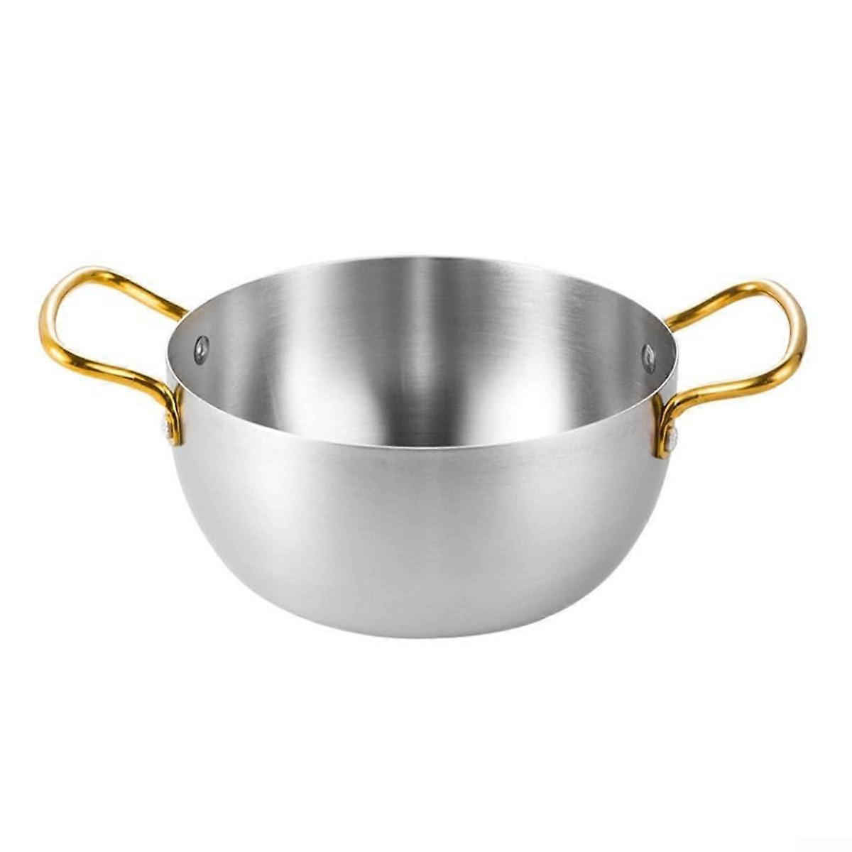 Stainless Steel Ramen Noodle Pot With Handles 20CM Gas Stove Compatible Efficient Heat Distribution
