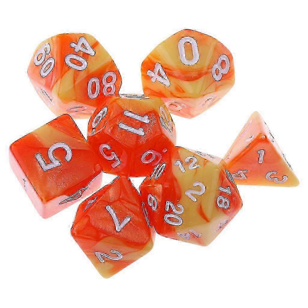 7 x polyhedron cubes for dice games blue pink