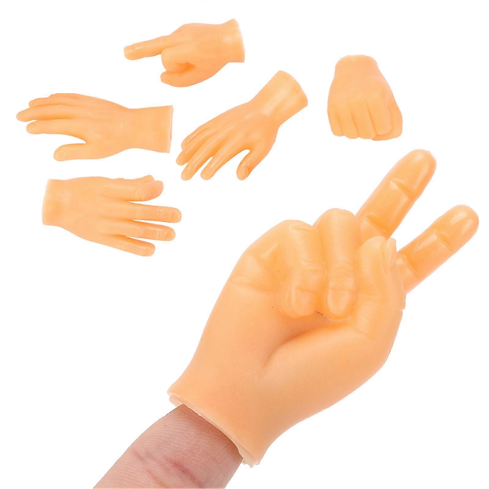 6 Pieces Tiny Hands Soft Multi‑Shape Small Hand Model Finger Cots Toy for Cat Massage