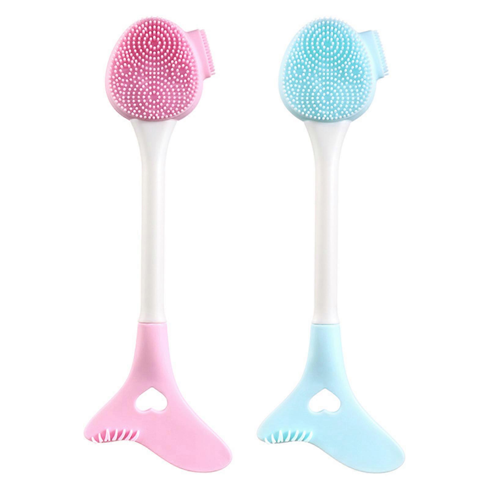 2Pack Silicone Pore Cleanser Brush Double Headed Design For Mask Application Exfoliation And Gentle Skincare Multicolor