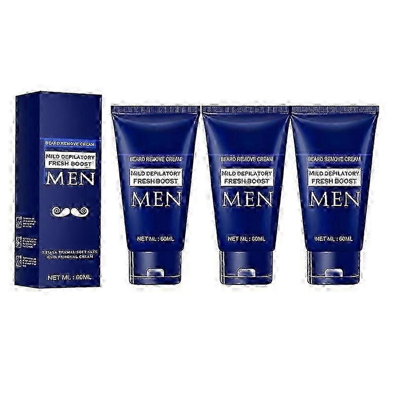 קרם להסרת שיער לצמיתות ללא כאבים סופר טבעי לגברים ולנשים - קרם אפילציה לכל הגוף, 3 חבילות