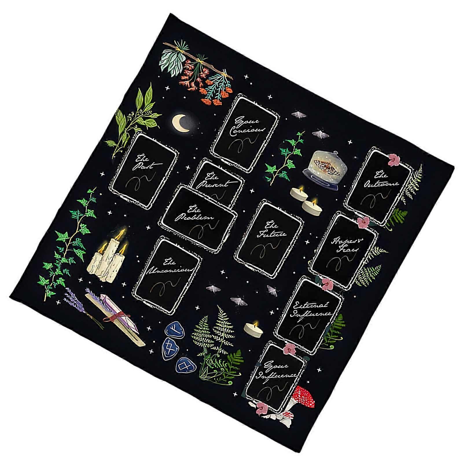 Premiums Velvets Tarots Tablecloth For Divination With Mystical Pattern Multiple Size Soft Portable Washable  75x75cm