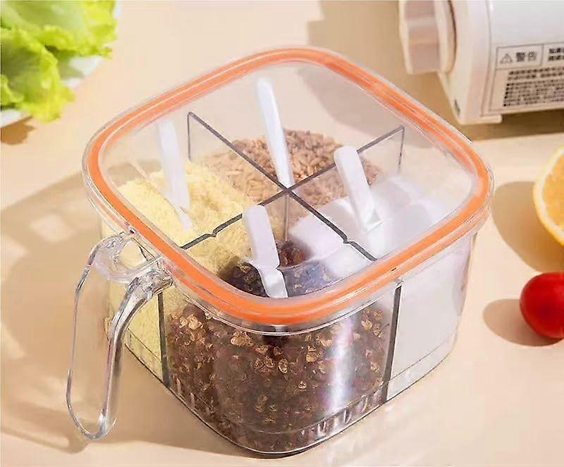 Seasoning Bottle Clear Spice Jars With Lid And Spoon MoistureProof Containers Pink