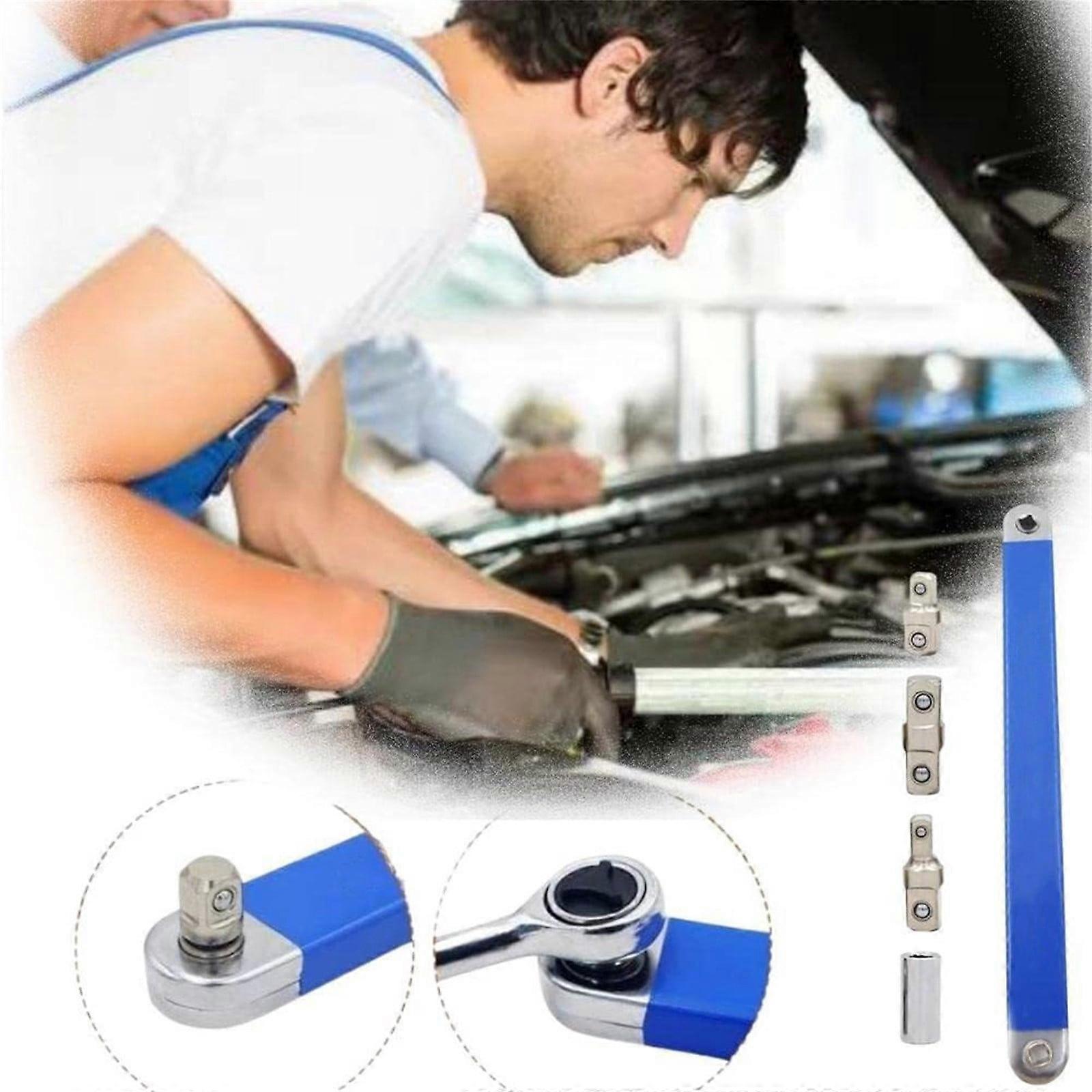 YANHAIGONG Offset Extension Wrench Set, Compatible with 3/8" Drive Tools, Multifunctional Extender Bar for Automotive Repair
