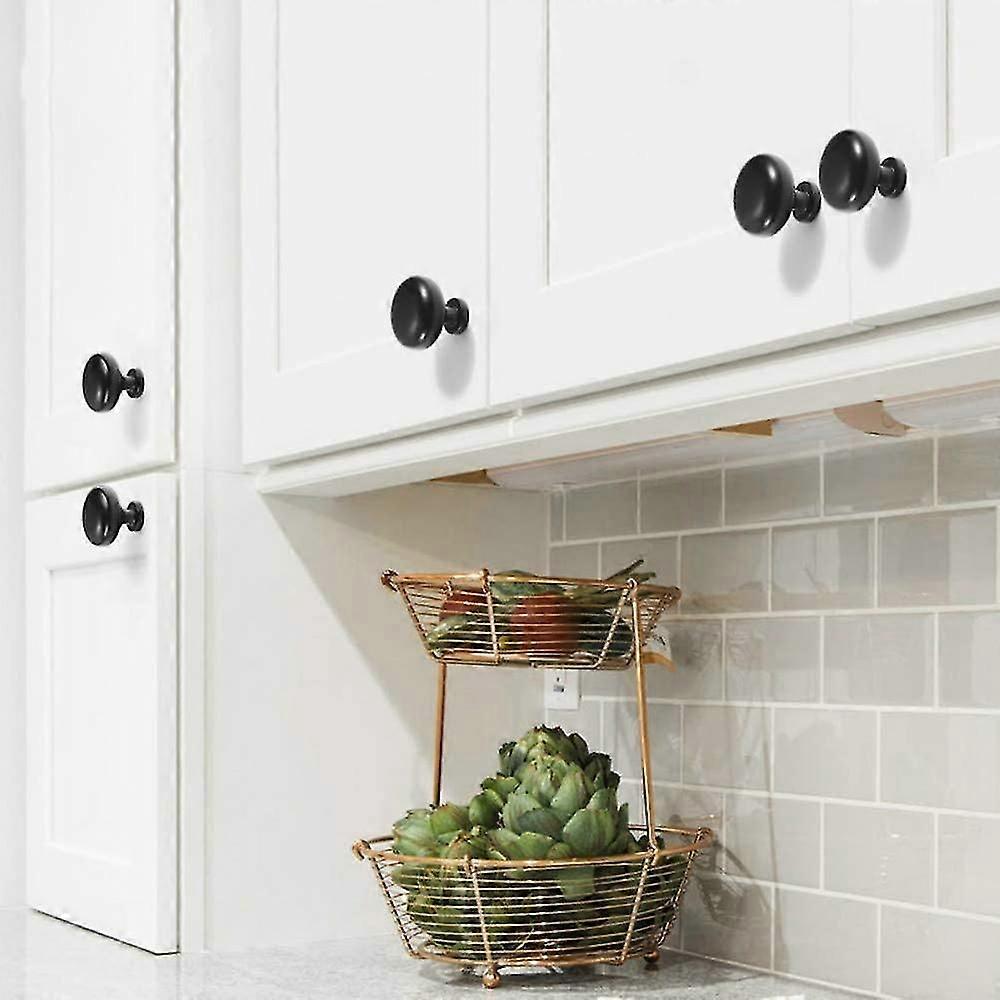 20pcs Door Knobs Drawer Knobs 30mm Vintage Handles Furniture Cabinet Knobs (preto)
