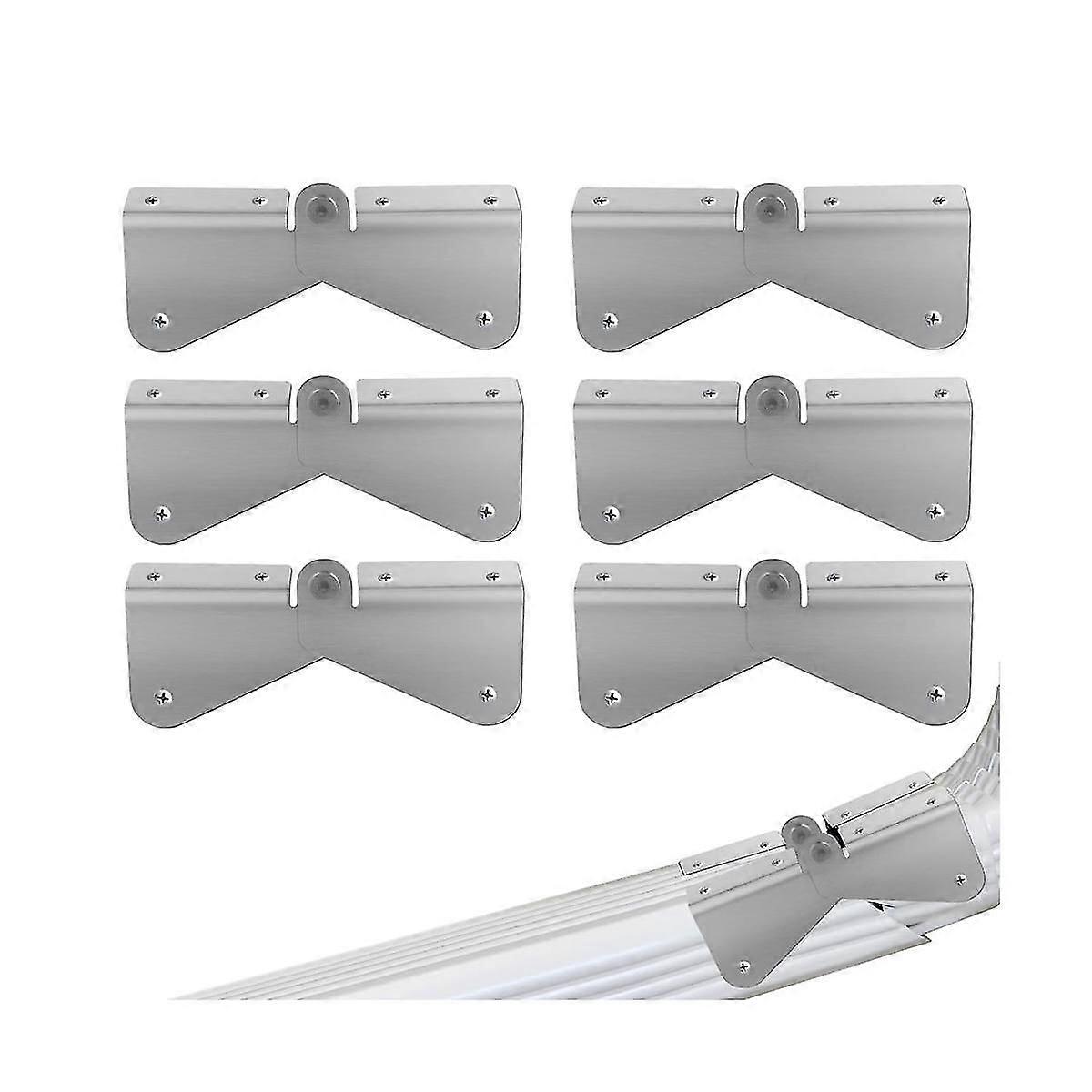 6Pcs Gutter Extension Hinge, Stainless Steel Downspout Extension Hinge ZipHinge Gutter Extension Ca